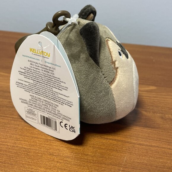 Squishmallows Mario German Shepherd Puppy Dog Clip Plush - Picture 3 of 10